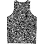 Black And White African Inspired Print Men's Tank Top