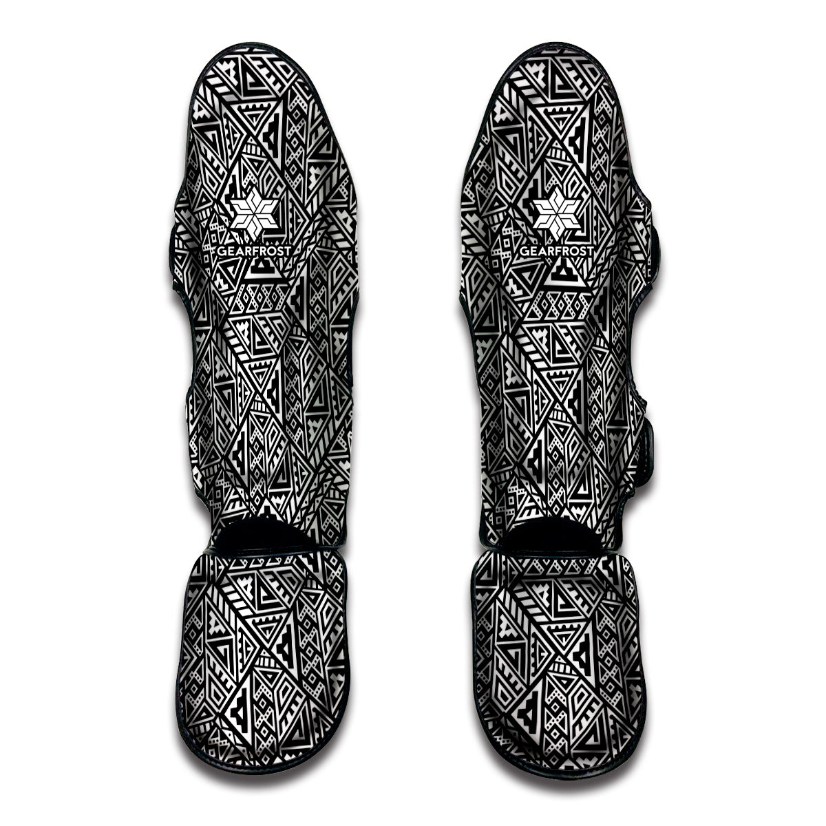 Black And White African Inspired Print Muay Thai Shin Guard