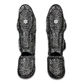 Black And White African Inspired Print Muay Thai Shin Guards