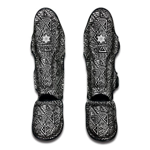 Black And White African Inspired Print Muay Thai Shin Guard