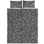 Black And White African Inspired Print Quilt Bed Set