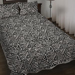 Black And White African Inspired Print Quilt Bed Set