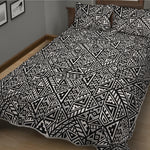 Black And White African Inspired Print Quilt Bed Set