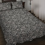 Black And White African Inspired Print Quilt Bed Set