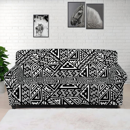 Black And White African Inspired Print Sofa Cover