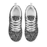 Black And White African Inspired Print White Sneakers