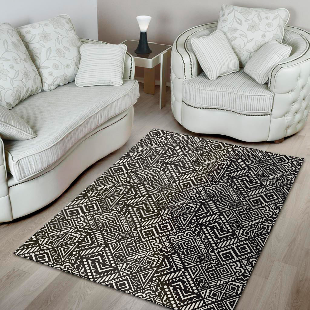 Black And White African Tribal Print Area Rug