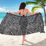 Black And White African Tribal Print Beach Sarong Wrap
