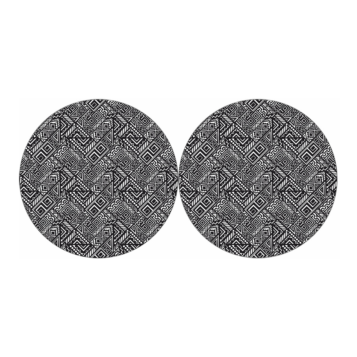 Black And White African Tribal Print Car Coasters