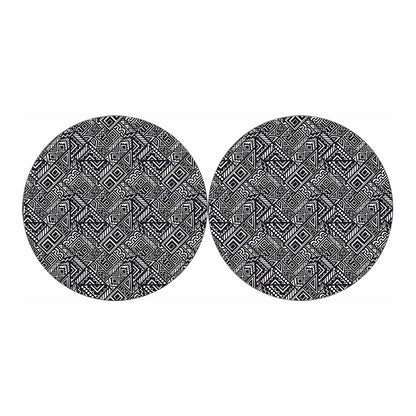 Black And White African Tribal Print Car Coasters