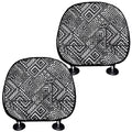 Black And White African Tribal Print Car Headrest Covers