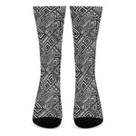 Black And White African Tribal Print Crew Socks