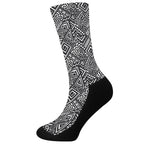 Black And White African Tribal Print Crew Socks