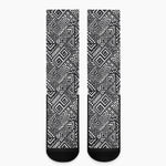 Black And White African Tribal Print Crew Socks