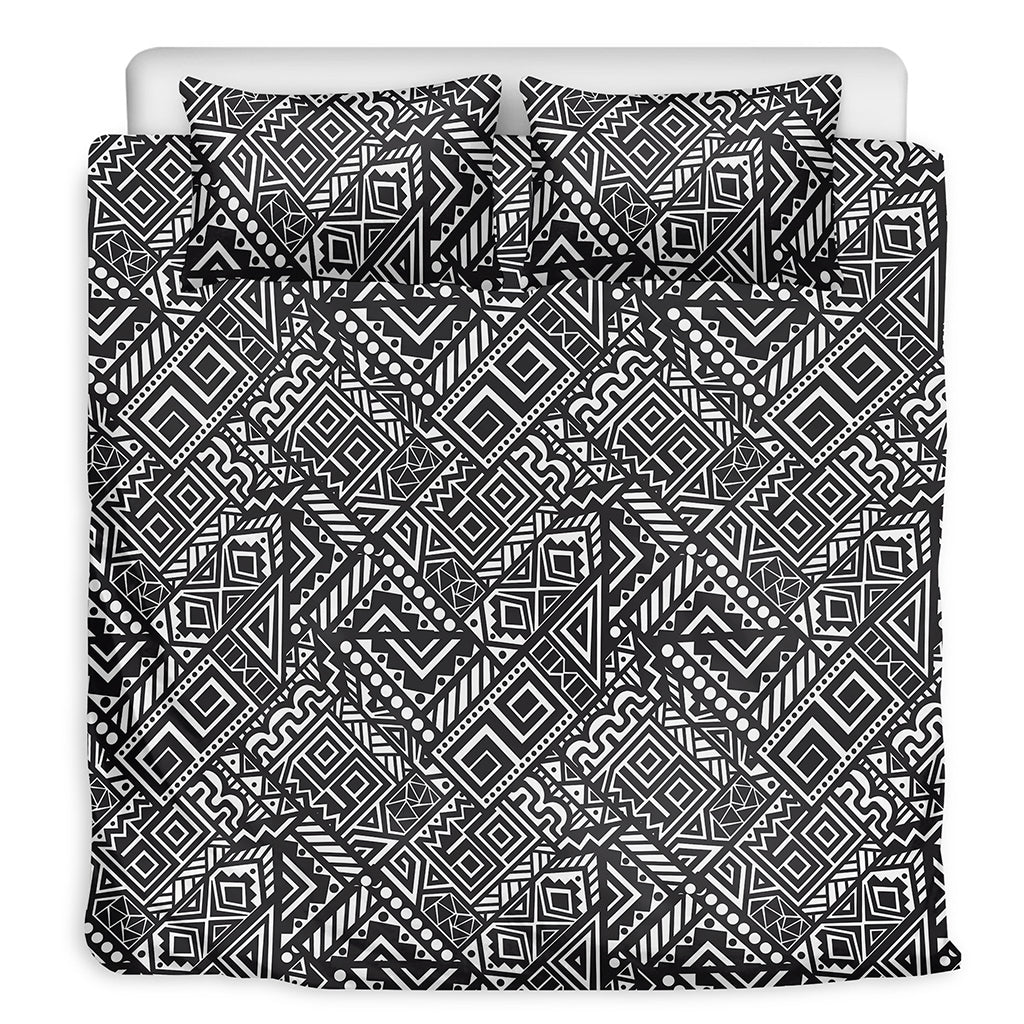 Black And White African Tribal Print Duvet Cover Bedding Set