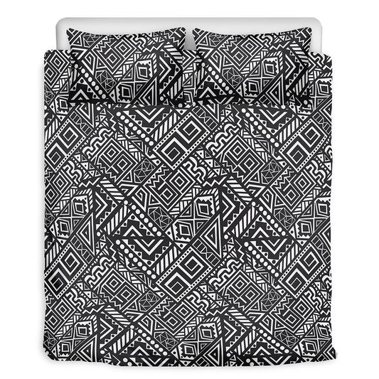 Black And White African Tribal Print Duvet Cover Bedding Set