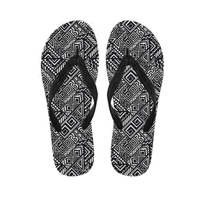 Black And White African Tribal Print Flip Flops