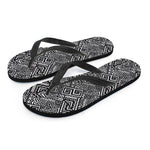 Black And White African Tribal Print Flip Flops