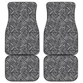Black And White African Tribal Print Front and Back Car Floor Mats