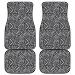 Black And White African Tribal Print Front and Back Car Floor Mats