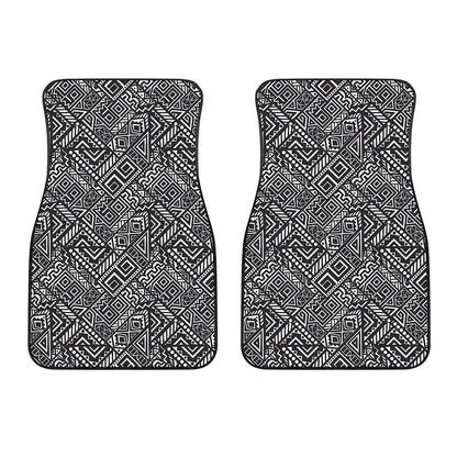 Black And White African Tribal Print Front Car Floor Mats