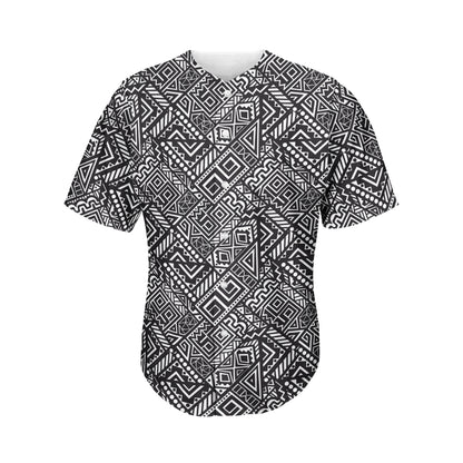 Black And White African Tribal Print Men's Baseball Jersey