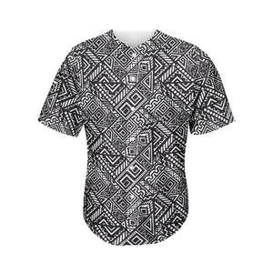 Black And White African Tribal Print Men's Baseball Jersey