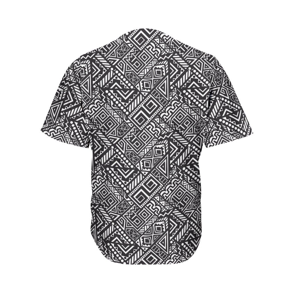 Black And White African Tribal Print Men's Baseball Jersey