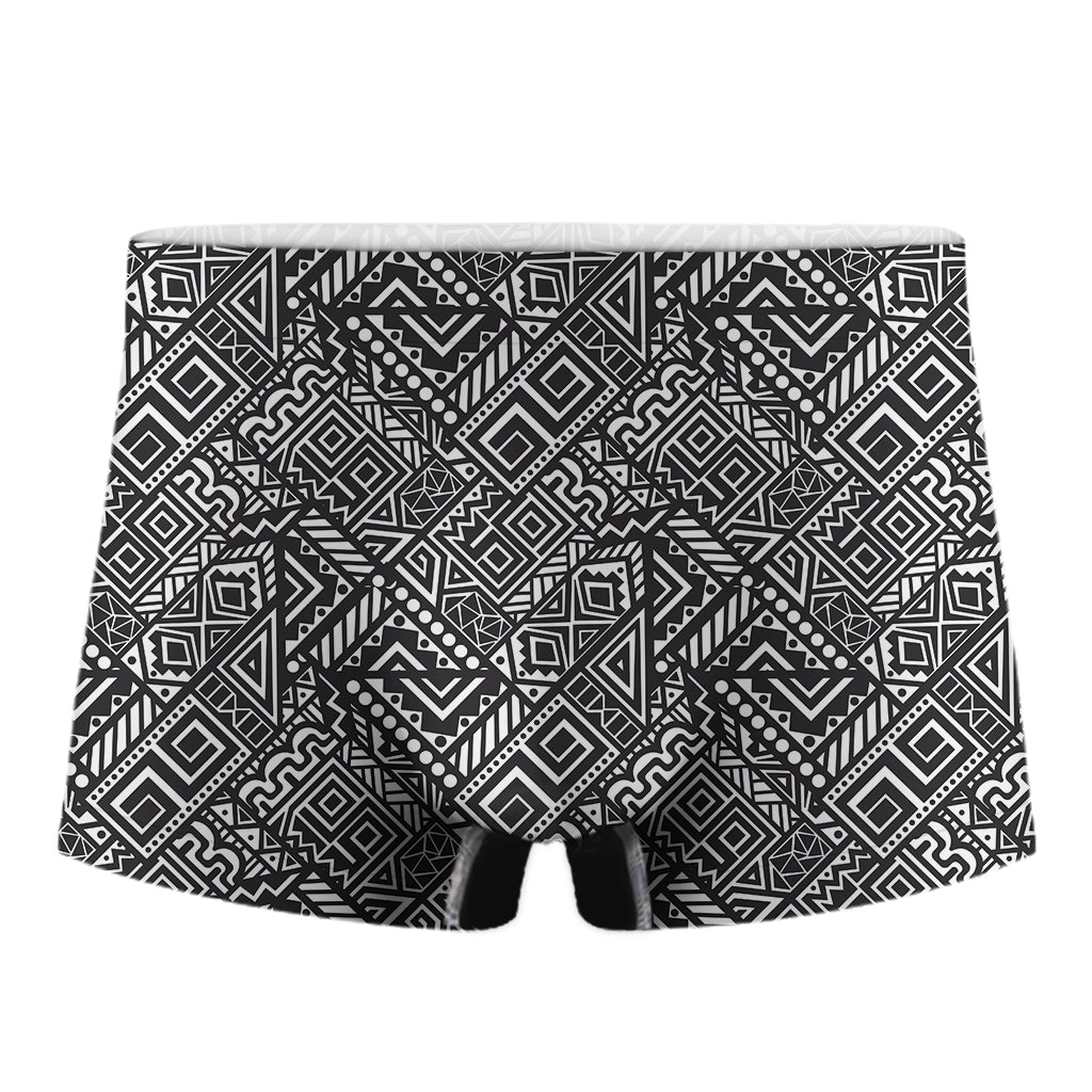 Black And White African Tribal Print Men's Boxer Briefs