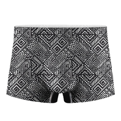 Black And White African Tribal Print Men's Boxer Briefs