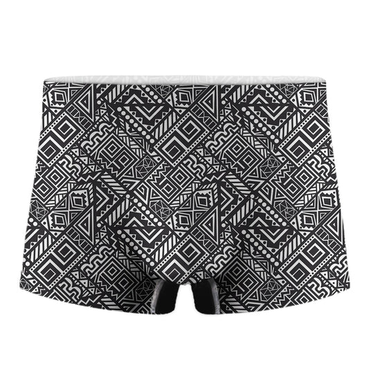 Black And White African Tribal Print Men's Boxer Briefs