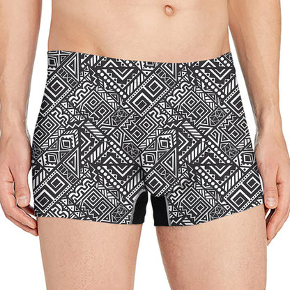 Black And White African Tribal Print Men's Boxer Briefs