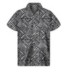 Black And White African Tribal Print Men's Short Sleeve Shirt