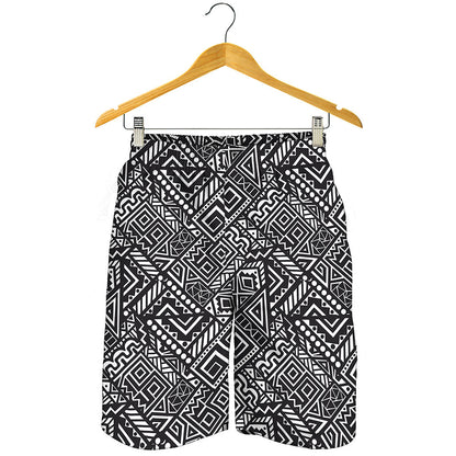 Black And White African Tribal Print Men's Shorts