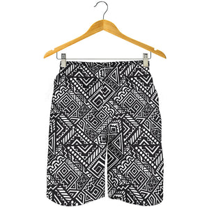 Black And White African Tribal Print Men's Shorts