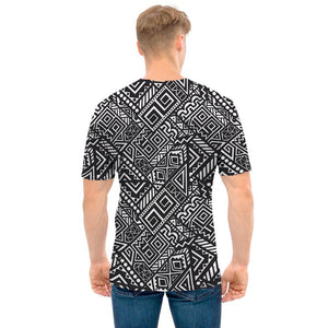 Black And White African Tribal Print Men's T-Shirt