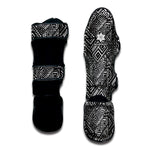 Black And White African Tribal Print Muay Thai Shin Guard