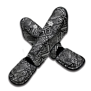 Black And White African Tribal Print Muay Thai Shin Guard