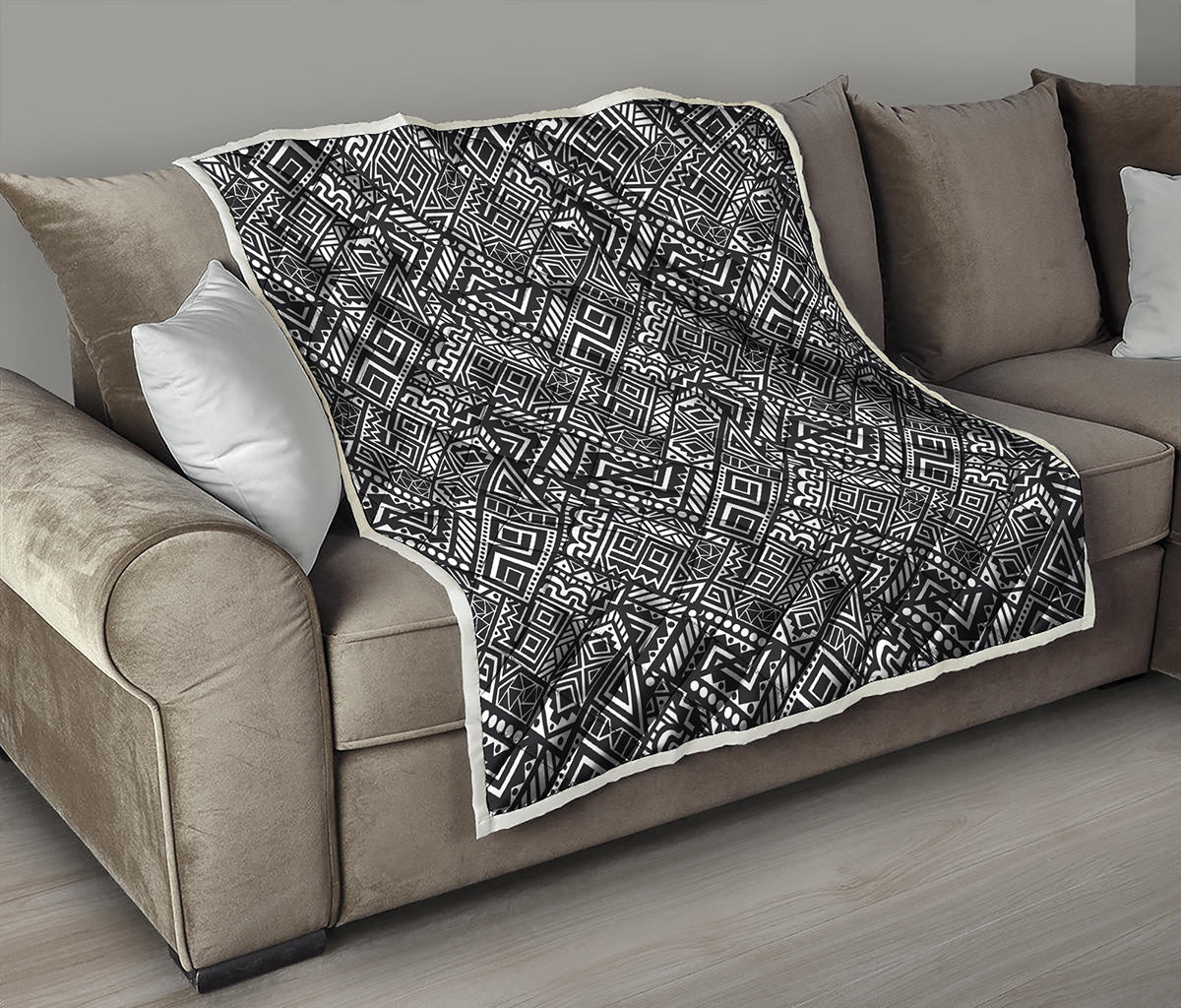 Black And White African Tribal Print Quilt