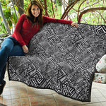 Black And White African Tribal Print Quilt