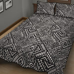 Black And White African Tribal Print Quilt Bed Set