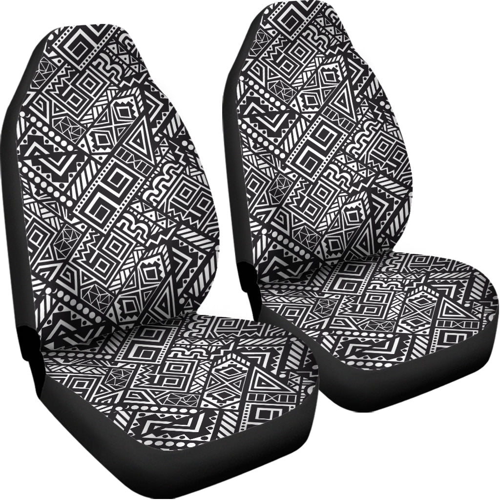 Black And White African Tribal Print Universal Fit Car Seat Covers