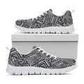 Black And White African Tribal Print White Running Shoes