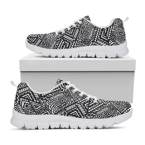 Black And White African Tribal Print White Sneakers