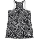 Black And White African Tribal Print Women's Racerback Tank Top