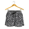 Black And White African Tribal Print Women's Shorts