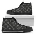 Black And White Alien Print Black High Top Sneakers