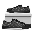 Black And White Alien Print Black Low Top Sneakers