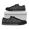 Black And White Alien Print Black Low Top Shoes