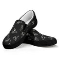 Black And White Alien Print Black Slip On Sneakers
